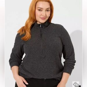 Relaxed Fit Super Soft Plush Rib Quarter Zip
Sweatshirt